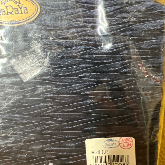 NWT in Plastic NaRaYa Sm Navy Blue Ruffled Satin Rope Strap Classic Y2K Elegant - Picture 6 of 16